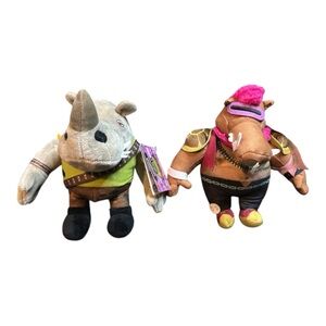 Nickelodeon TMNT Character Mayhem Bebop and Rocksteady 8" Stuffed Plush